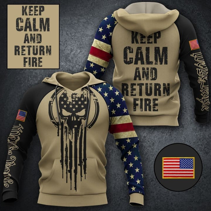 Keep Calm And Return Fire Skull Hoodie We The People Mens USA Flag Hoodies Gun Lovers Clothing Keep Calm And Return Fire Skull Hoodie We The People Mens USA Flag Hoodies Gun Lovers Clothing