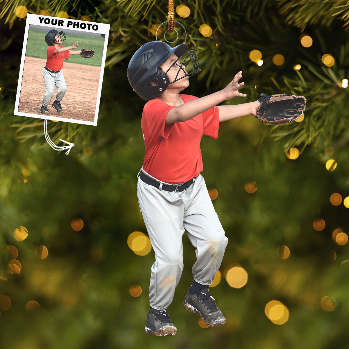 Keep Your Eye On The Ball Personalized Photo Mica Ornament Christmas Gift For Baseball