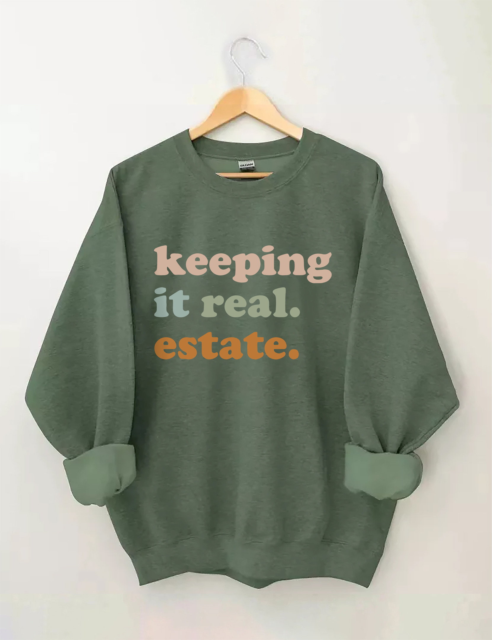 Keeping It Real Estate Sweatshirt Funny Graphic Meme Clothing Gifts For Grandma