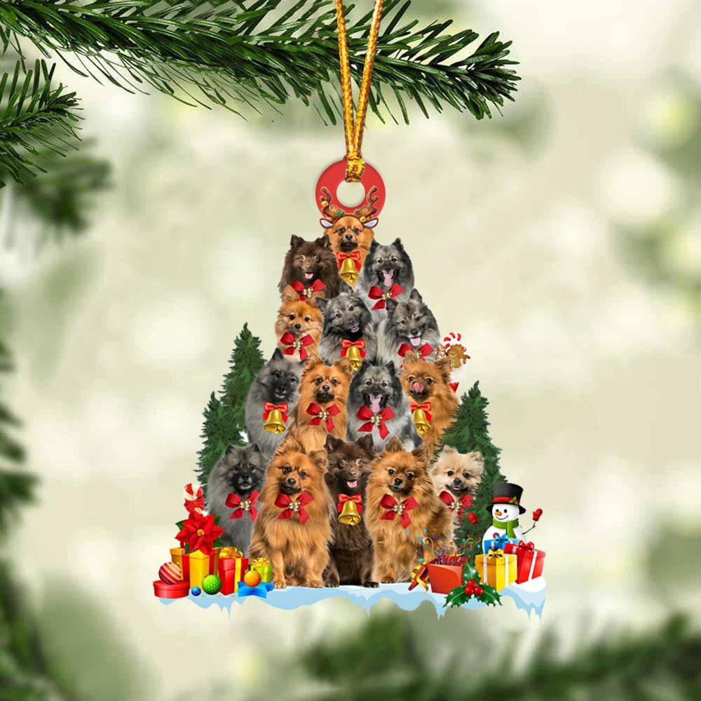 Keeshond Dog Christmas Tree Ornament Dog Gifts Acrylic Ornament Dog Gifts Acrylic Ornament