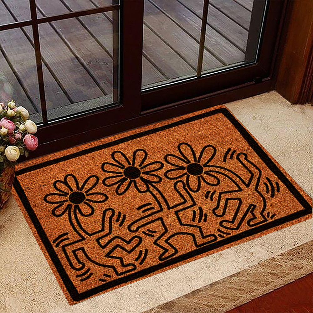 Keith Haring Doormat Dancing Daisy Pop Art Culture Keith Haring Mat Best Gifts