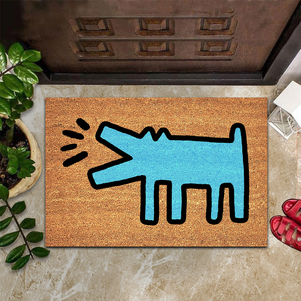 Keith Haring Doormat Dog Baking Graffiti Pop Art Culture Keith Haring Door Mat Unique
