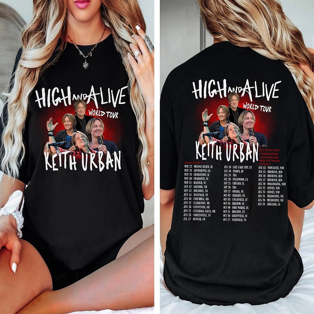 Keith Urban High And Alive Concert Tour 2025 T-Shirt Country Music Merch Best Gift For Fans