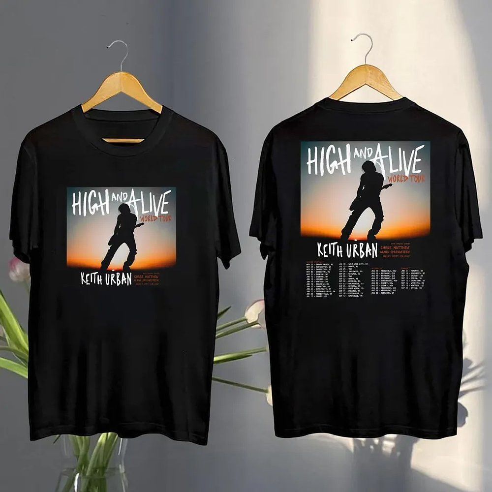 Keith Urban High And Alive Tour 2025 Concert T-Shirt Country Merch Best Gift For Fans