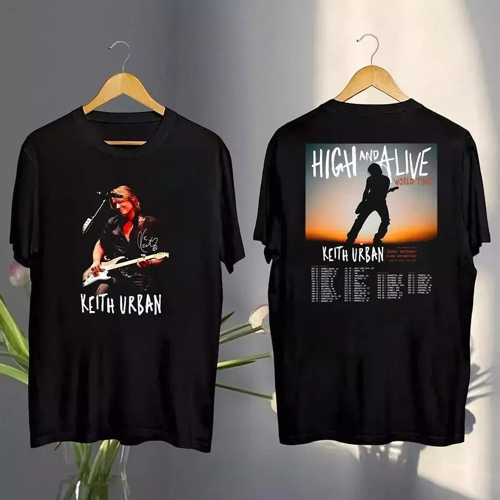 Keith Urban High And Alive Tour 2025 Concert T-Shirt Country Music Fan Merch Best Gift For Music Lovers