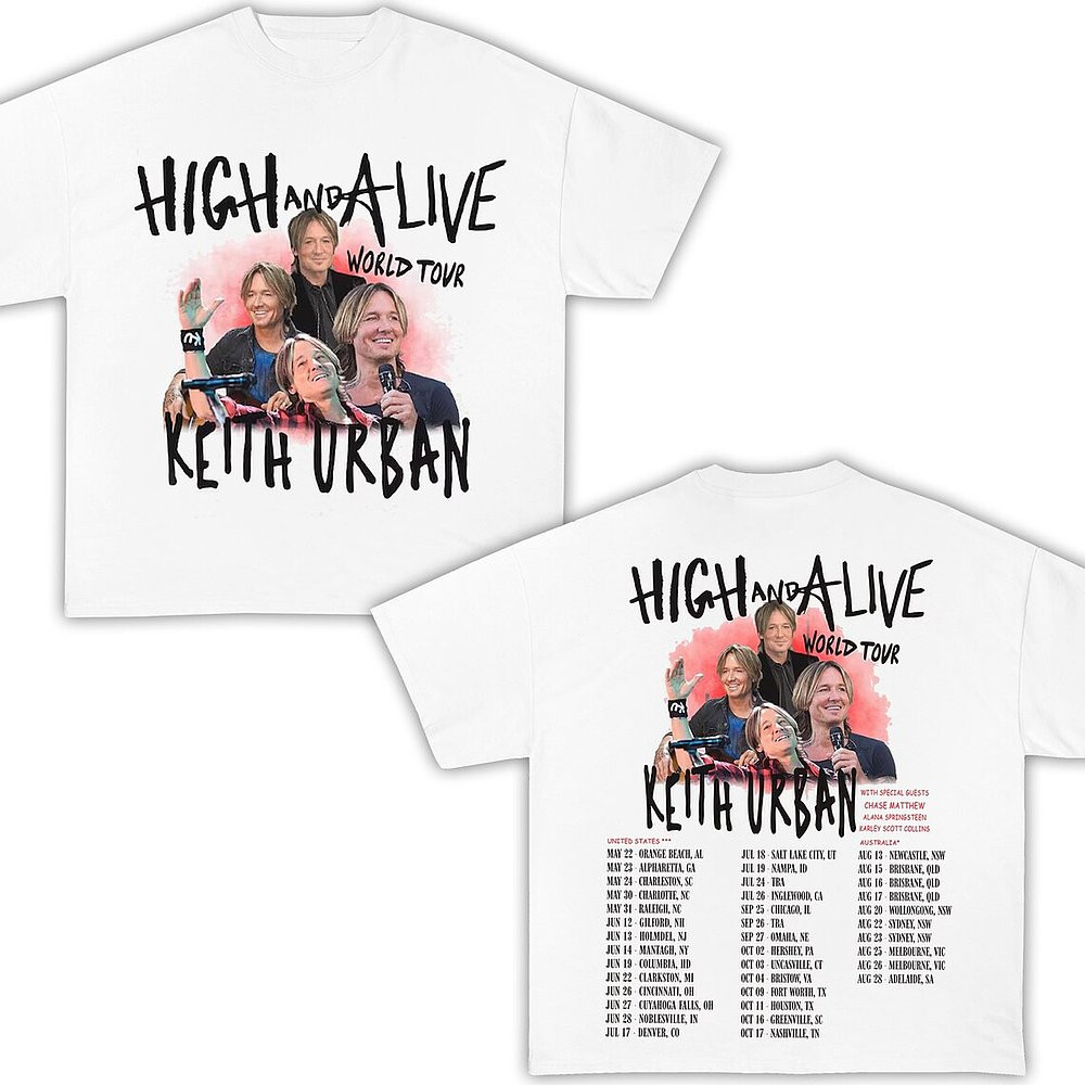 Keith Urban High And Alive Tour 2025 Concert T-Shirt Country Music Merch Best Gift For Fans