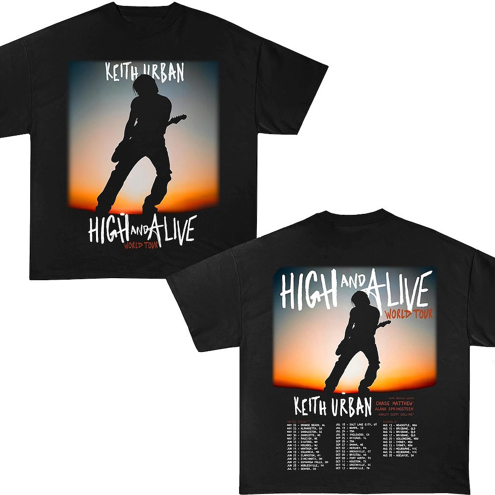 Keith Urban High And Alive Tour 2025 T-Shirt Country Concert Merch Best Gift For Fans