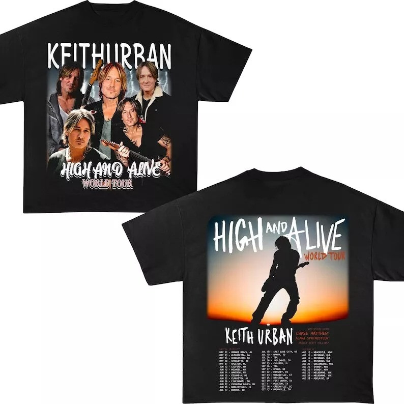 Keith Urban High And Alive Tour 2025 T-Shirt Keith Urban 2025 Concert Keith Urban Merch