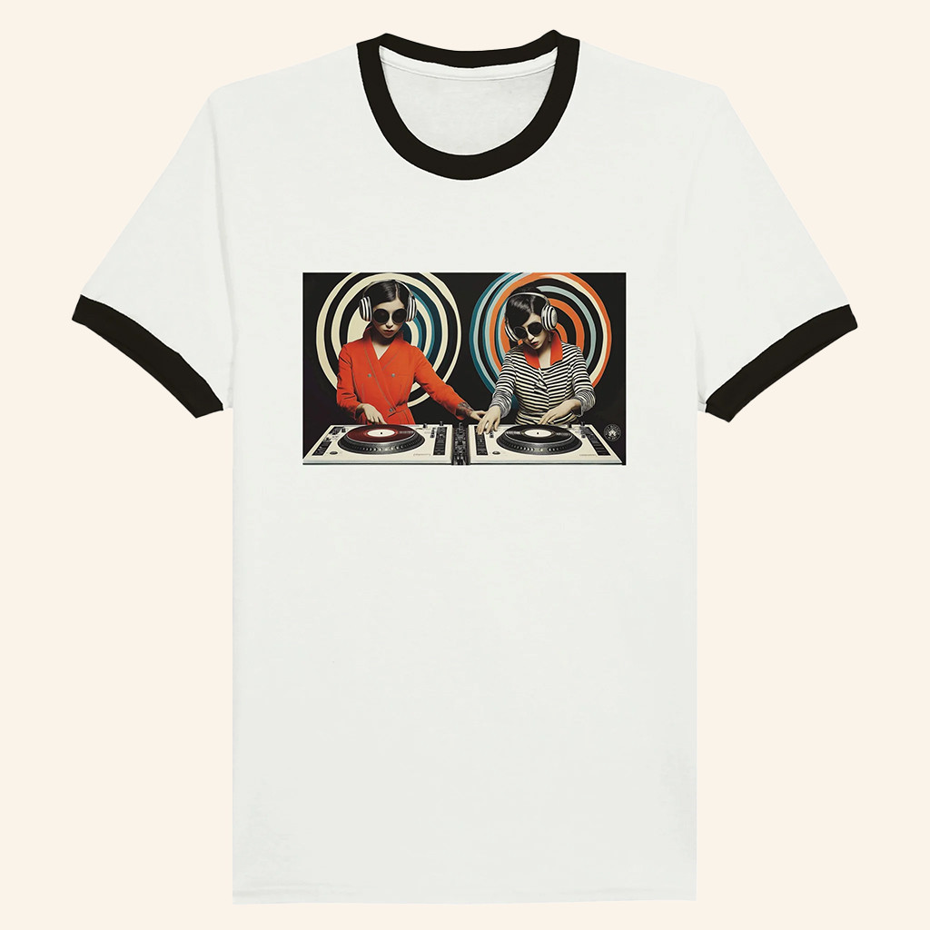 Kelly Boesch Art Merch Twin DJ's Retro T-Shirt Unique Gifts For Friends Kelly Boesch Art Merch Twin DJ's Retro T-Shirt Unique Gifts For Friends
