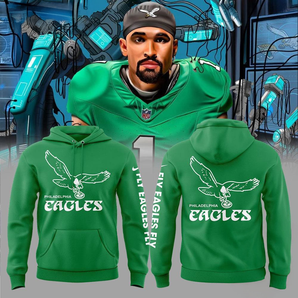 Kelly Green Philadelphia Eagles Big And Tall Club Logo 3D Hoodie Football Fan Gifts