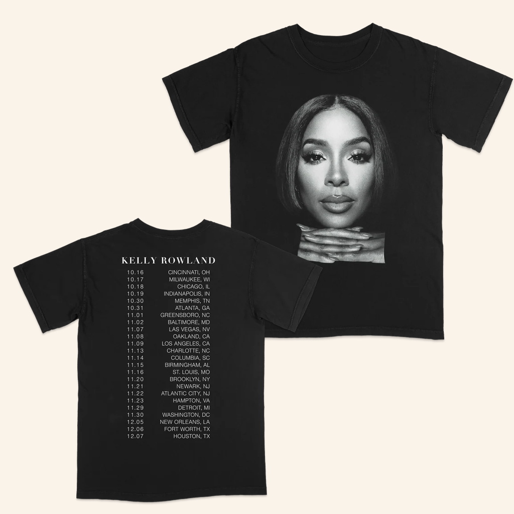 Kelly Rowland Merch Photo Tour Black And White T-Shirt Xmas Presents For Wife