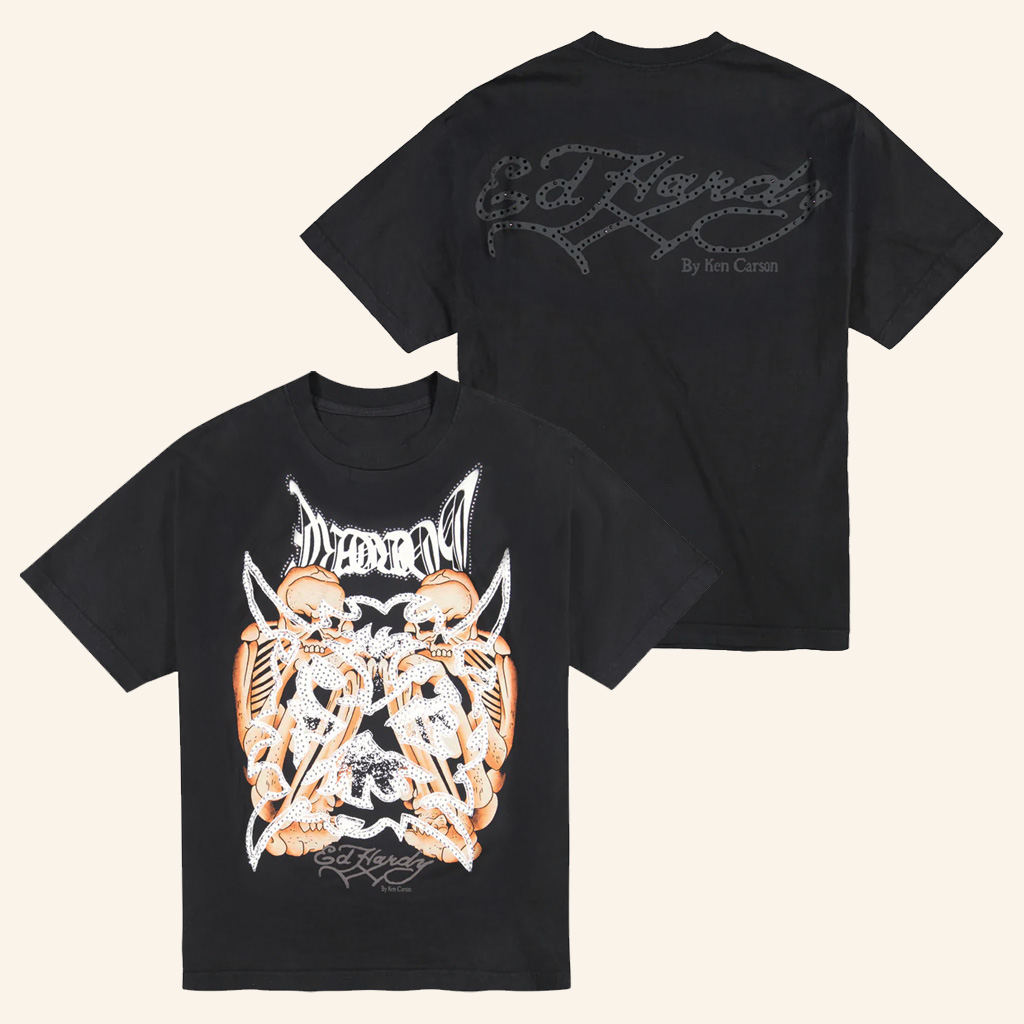 Ken Carson Merch Hardcore Mens Rhinestone T-Shirt Dad Christmas Gifts