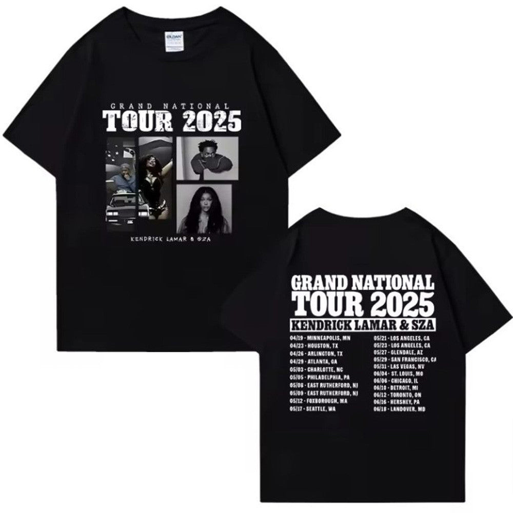 Kendrick And SZA Merch Kendrick Lamar And SZA Grand National Tour 2025 T-Shirt Music Fans Gifts
