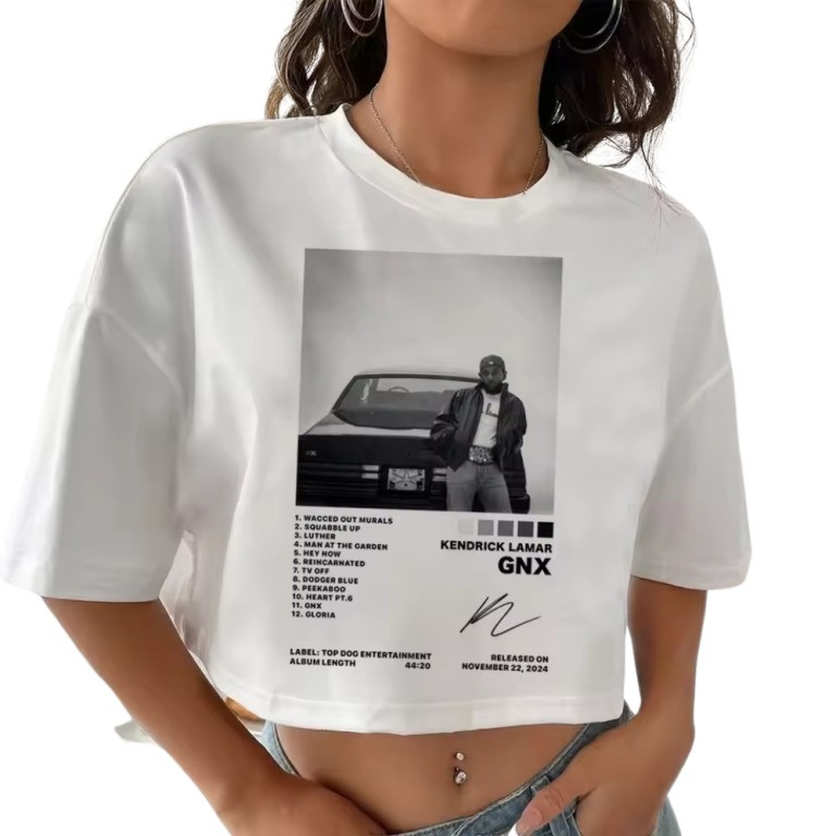 Kendrick Lamar GNX Tour Merch GNX Kendrick Lamar Crop Top Shirt Apparel Gifts For Her