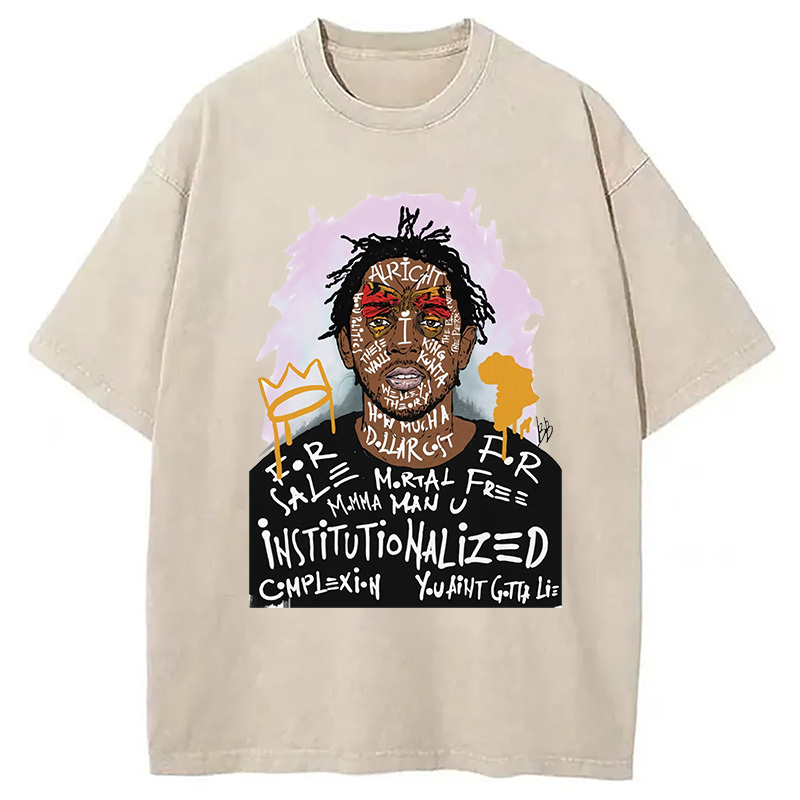 Kendrick Lamar Washed T-Shirt Funny Graphic Gift For Friends Gifts For Him