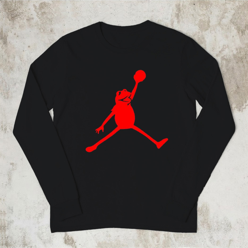 Kermit Jordan Frog Dunk Parody Sweatshirt Funny Meme Trending Shirt Best Gift For Basketball Fans