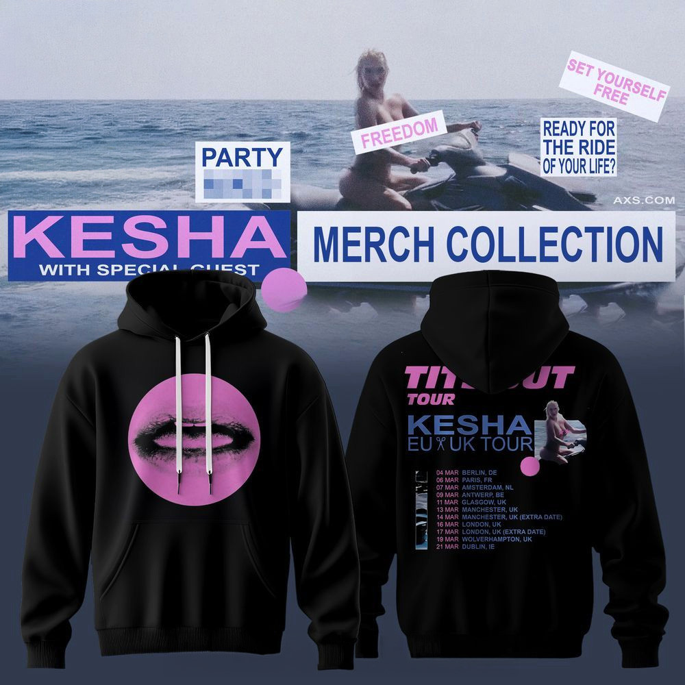 Kesha The Tits Out Tour 2026 Hoodie Kesha Merch Gifts For Music Lovers