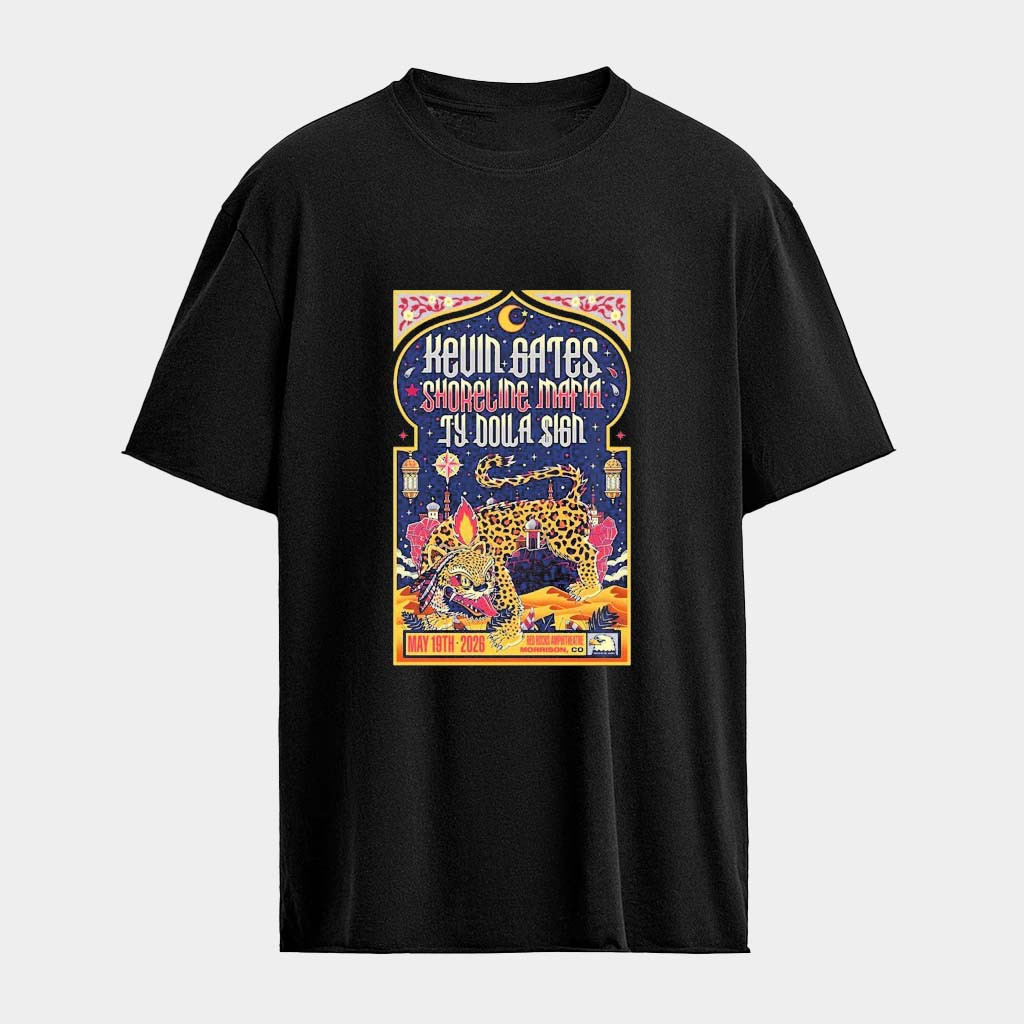 Kevin Gates With Shoreline Mafia And Ty Dolla Sign Live At Red Rocks Amphitheatre In Morrison Colorado On May 19 2026 T-Shirt Kevin Gates With Shoreline Mafia And Ty Dolla Sign Live At Red Rocks Amphitheatre In Morrison Colorado On May 19 2026 T-Shirt