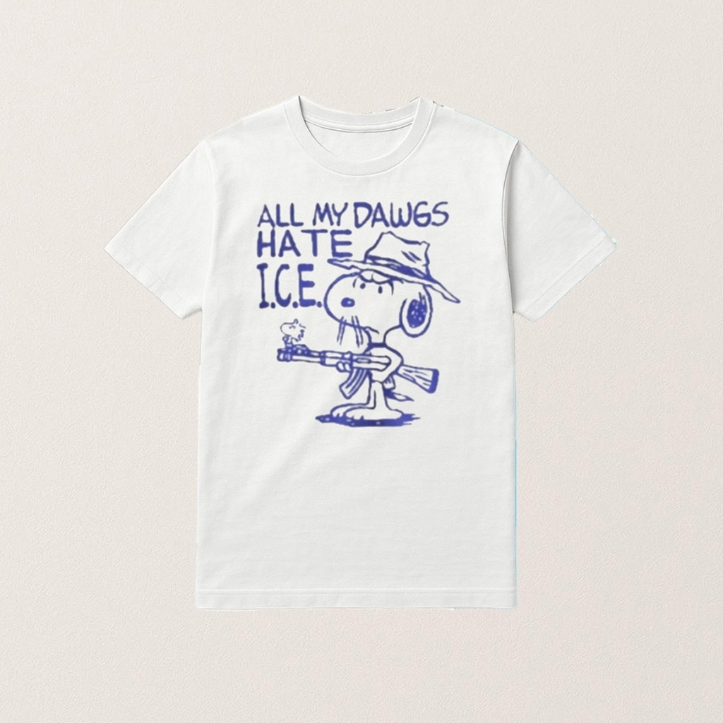 Kevin Ku Snoopy All My Dawgs Hate Ice Shirt Birthday Ideas For Friends