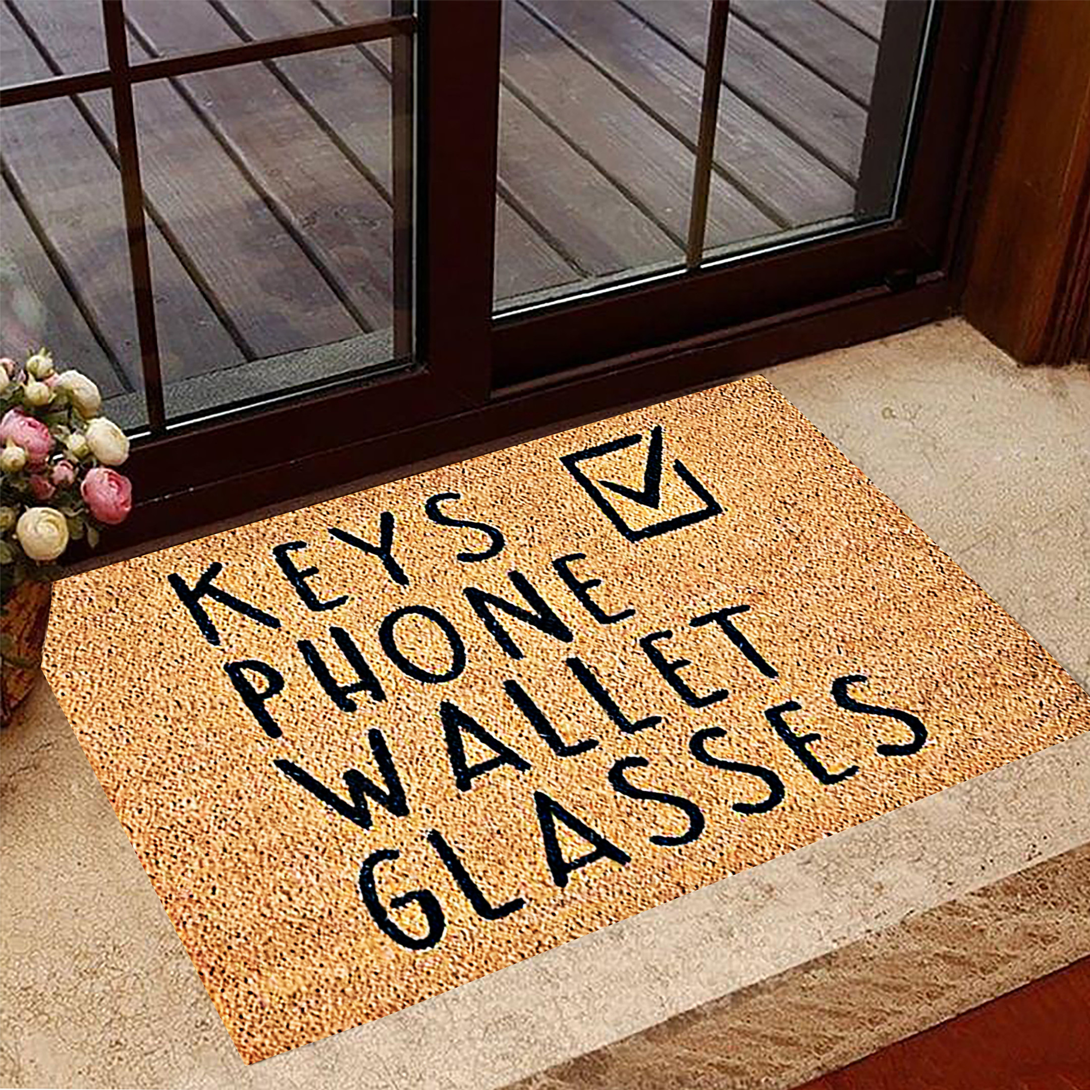 Keys Glasses Phone Doormat Funny Glasses Keys Wallet Phone Doormat For Front Door