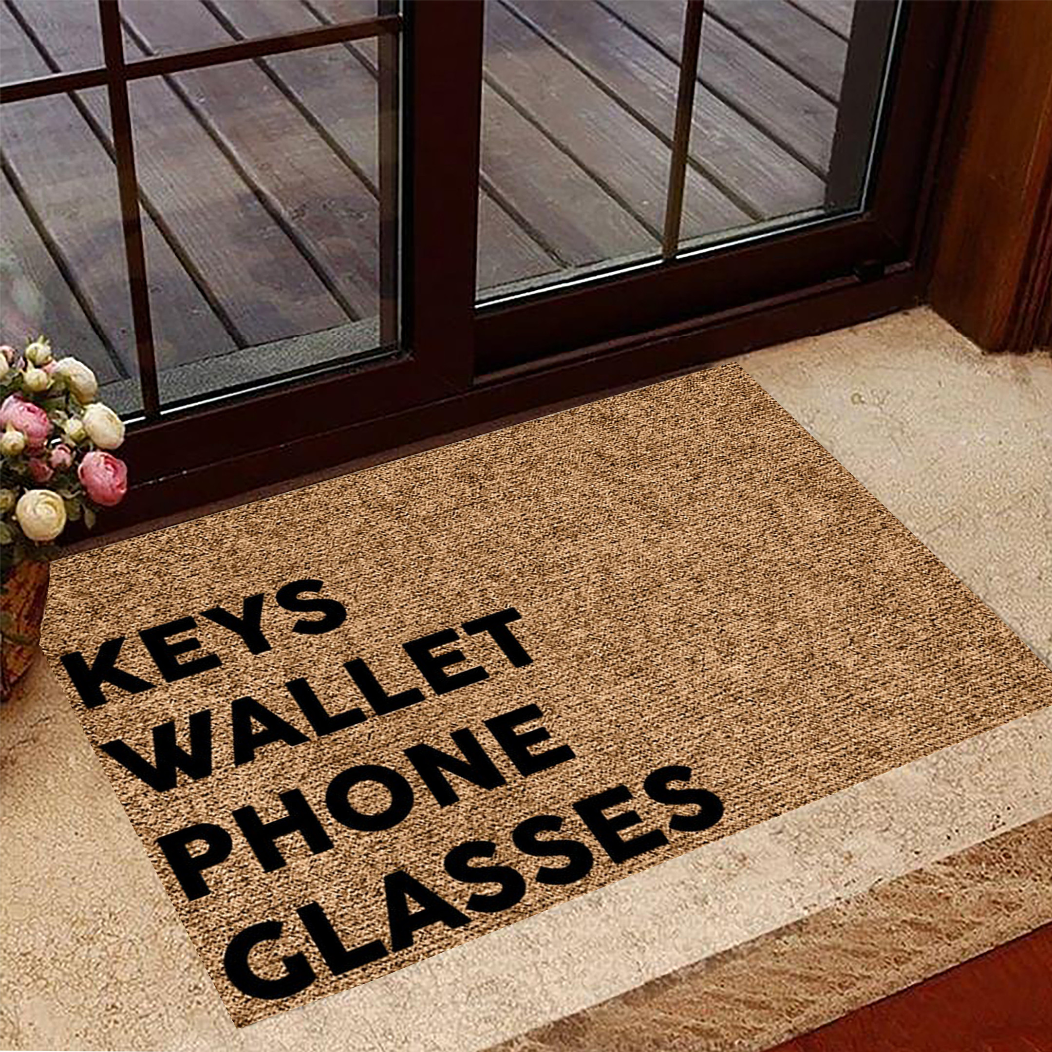 Keys Glasses Phone Doormat Glasses Keys Wallet Phone Doormat Funny Welcome Mat