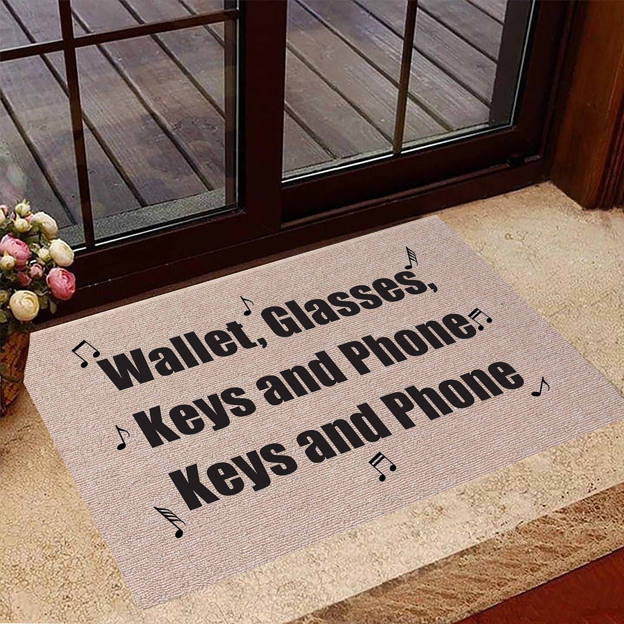 Keys Wallet Glasses Phone Doormat For Front Door Funny Doormat Sayings