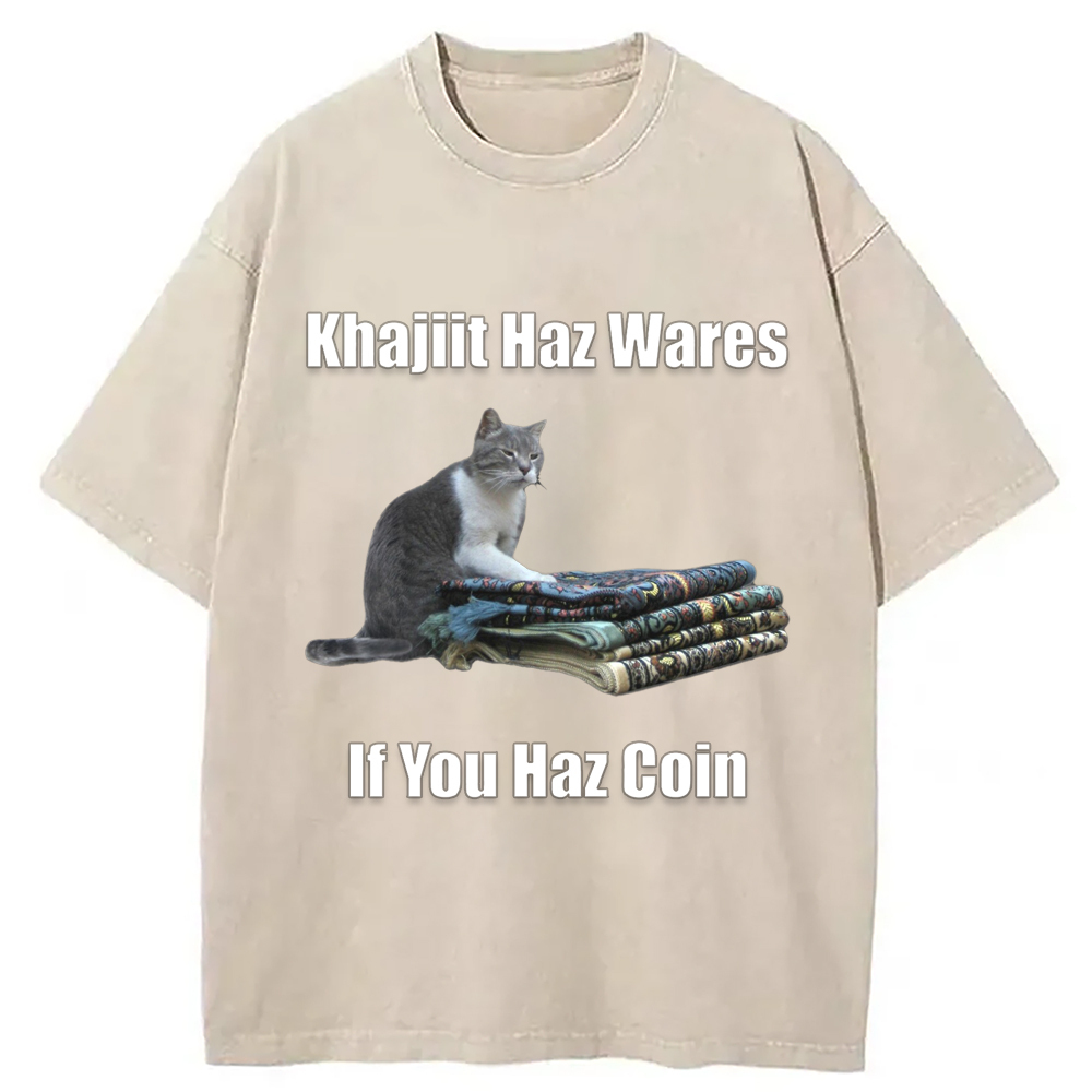 Khajiit Haz Wares Washed T-Shirt Trendy Everyday Casual Outfit Gifts For BFF