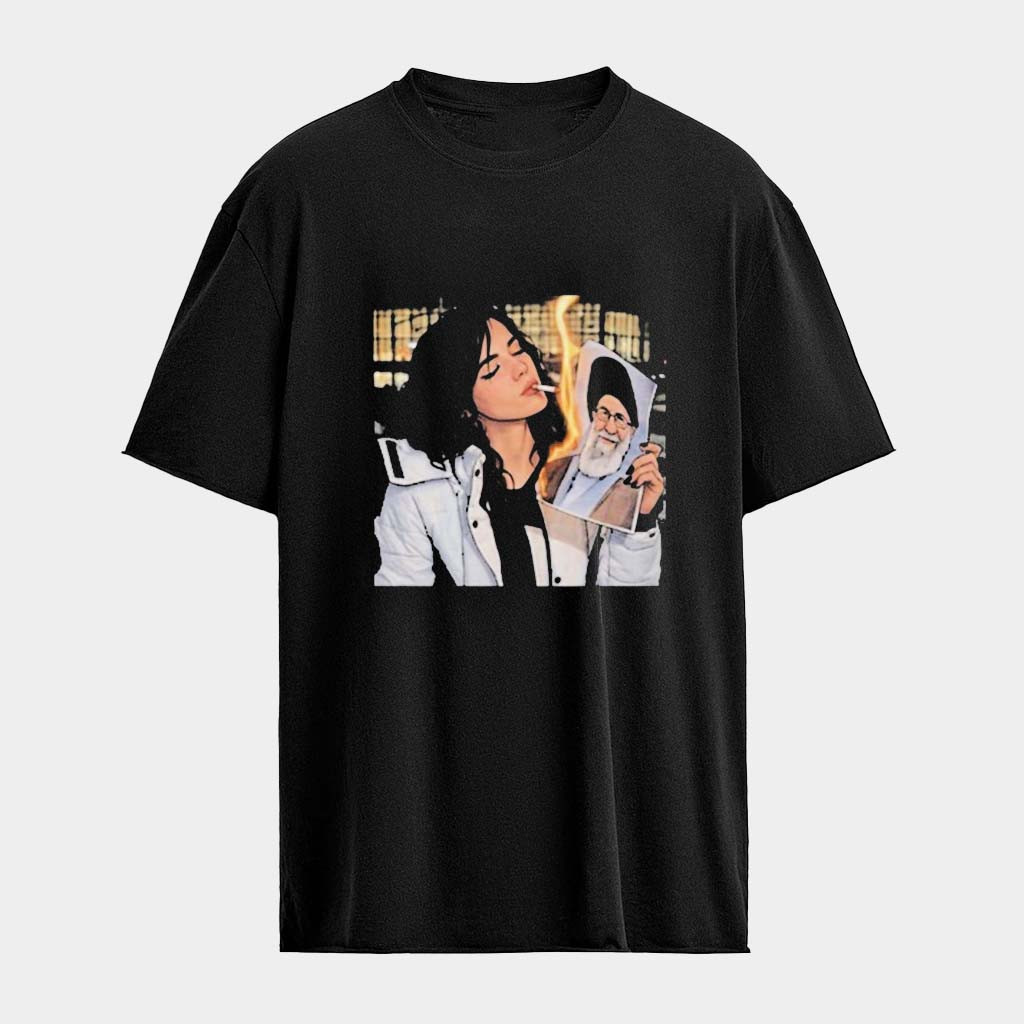 Khamenei In Ashes Cigarette Of Rebellion Iran Revolution T-shirt Gifts For Girlfriend Khamenei In Ashes Cigarette Of Rebellion Iran Revolution T-shirt Gifts For Girlfriend