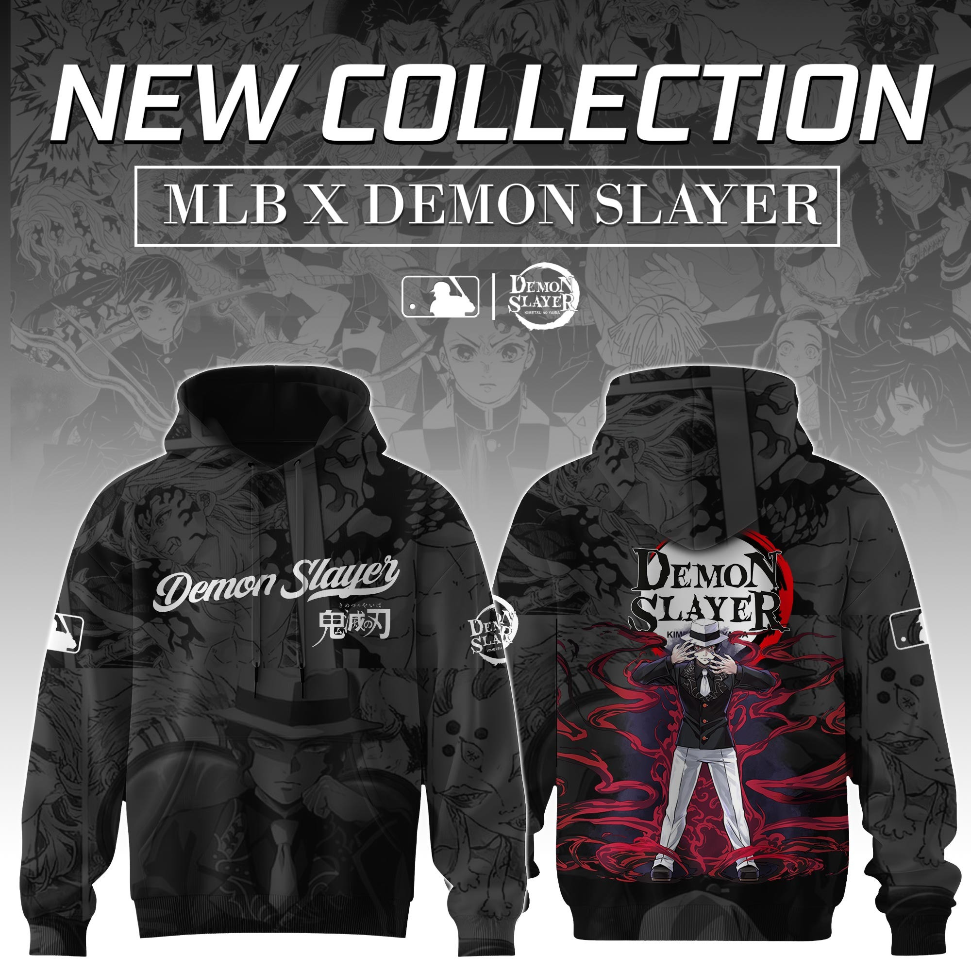 Kibutsuji Muzan Demon Slayer x MLB Baseball Hoodie Editions Limited MLB Baseball Merch
