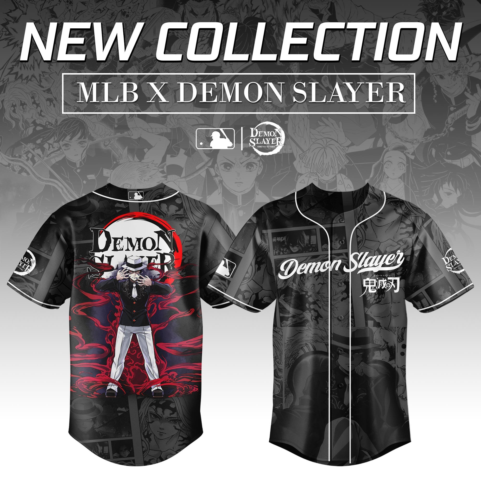 Kibutsuji Muzan Demon Slayer x MLB Baseball Jersey Editions Limited Unique Gift For Anime Lovers