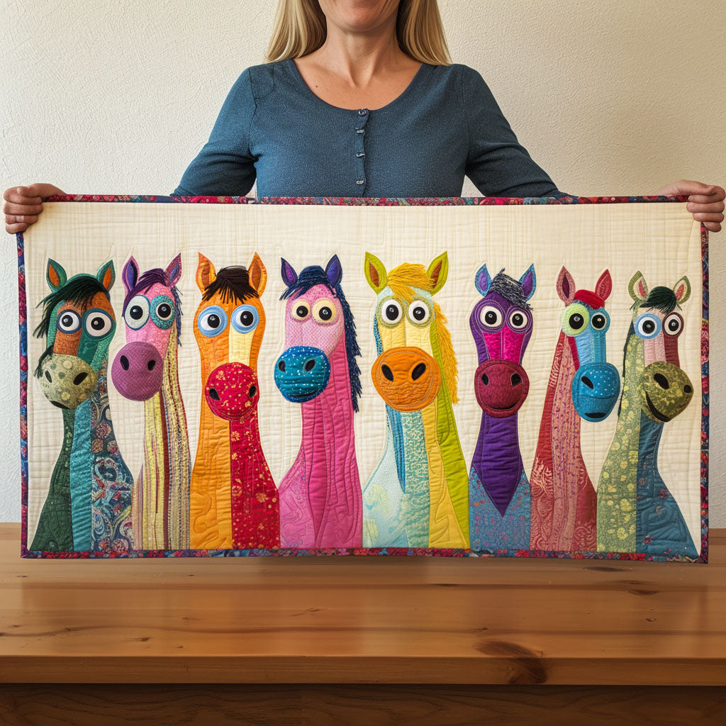 Kickin Chaos Quilted Table Runner Holiday Dining Table Decor Memorial Gifts For Horse Lovers