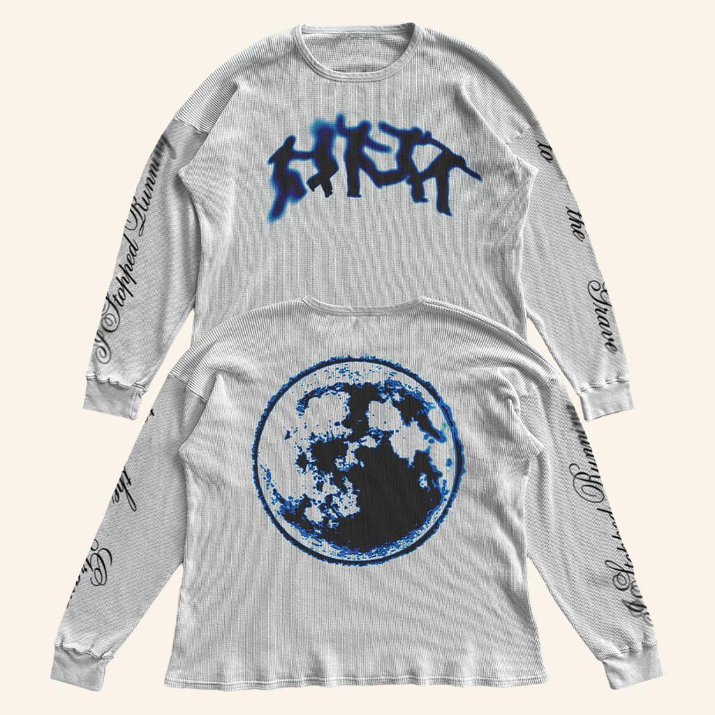 Kid Cudi Merch Grave Thermal Long Sleeve Shirt Gifts For Hip Hop Fans