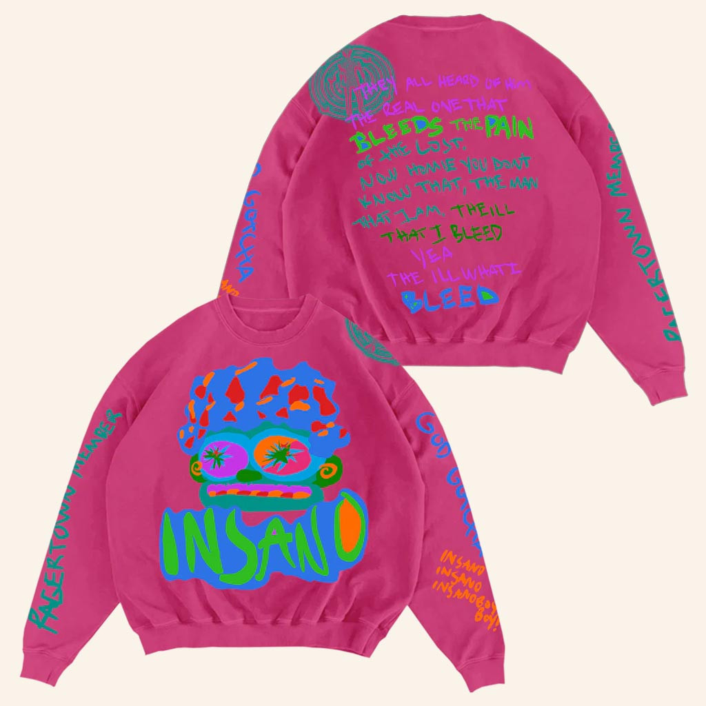 Kid Cudi Merch Insano Sketch Sweatshirt Gifts For Rap Lovers