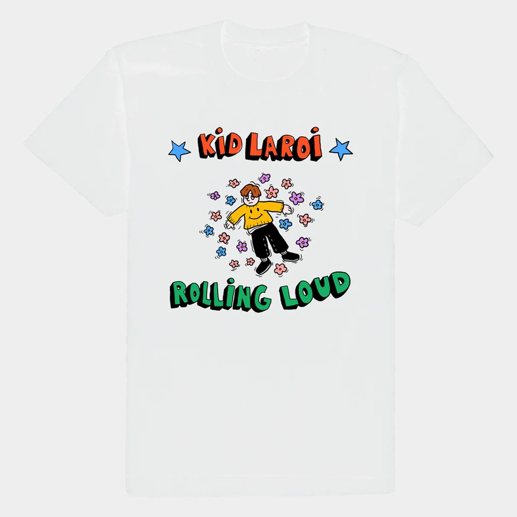 Kid LAROI Merch Kid LAROI X Rolling Loud Stream T-Shirt White Gifts Ideas For Him