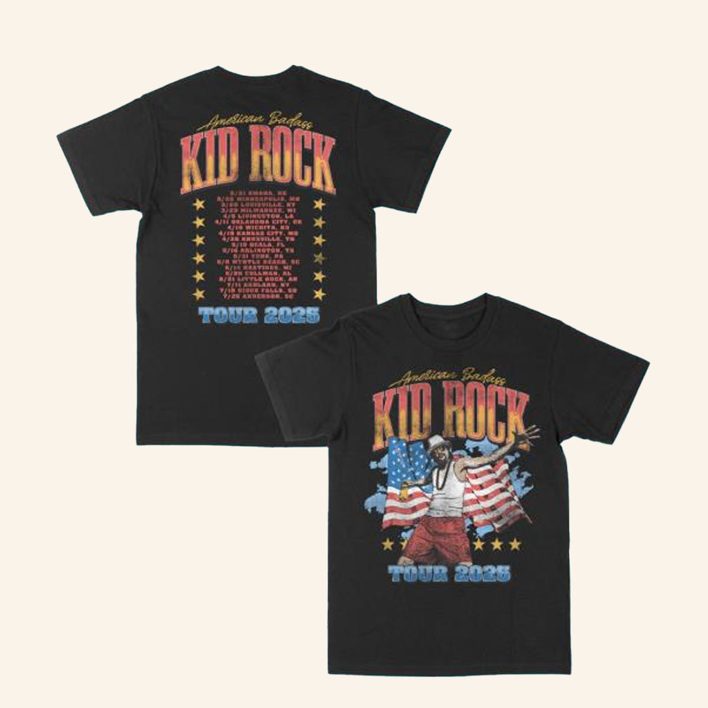 Kid Rock Merch America Photo Flag Tour T-Shirt Birthday Present For Husband Kid Rock Merch America Photo Flag Tour T-Shirt Birthday Present For Husband