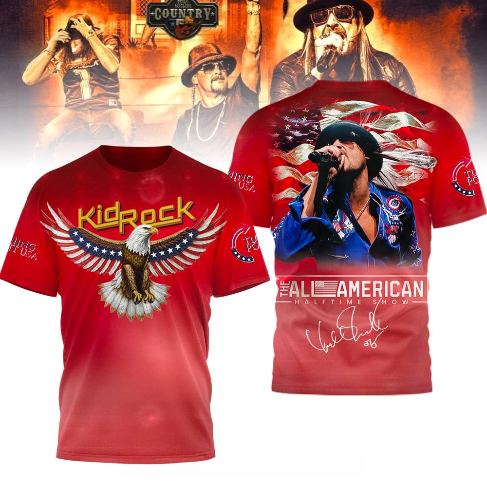 Kid Rock The All American Halftime Show Shirt Charlie Kirk TPUSA Merch Birthday Gifts For Patriots