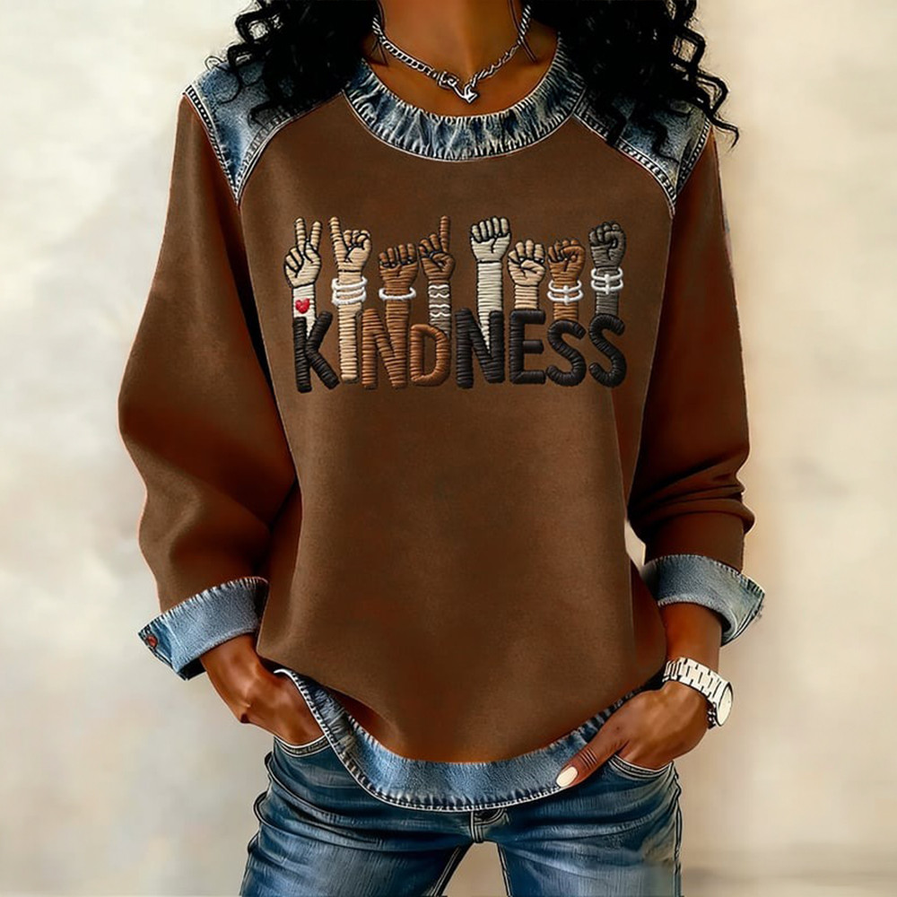 Kidness Black History And Culture Faux Denim Sweatshirt Black History Month Apparel
