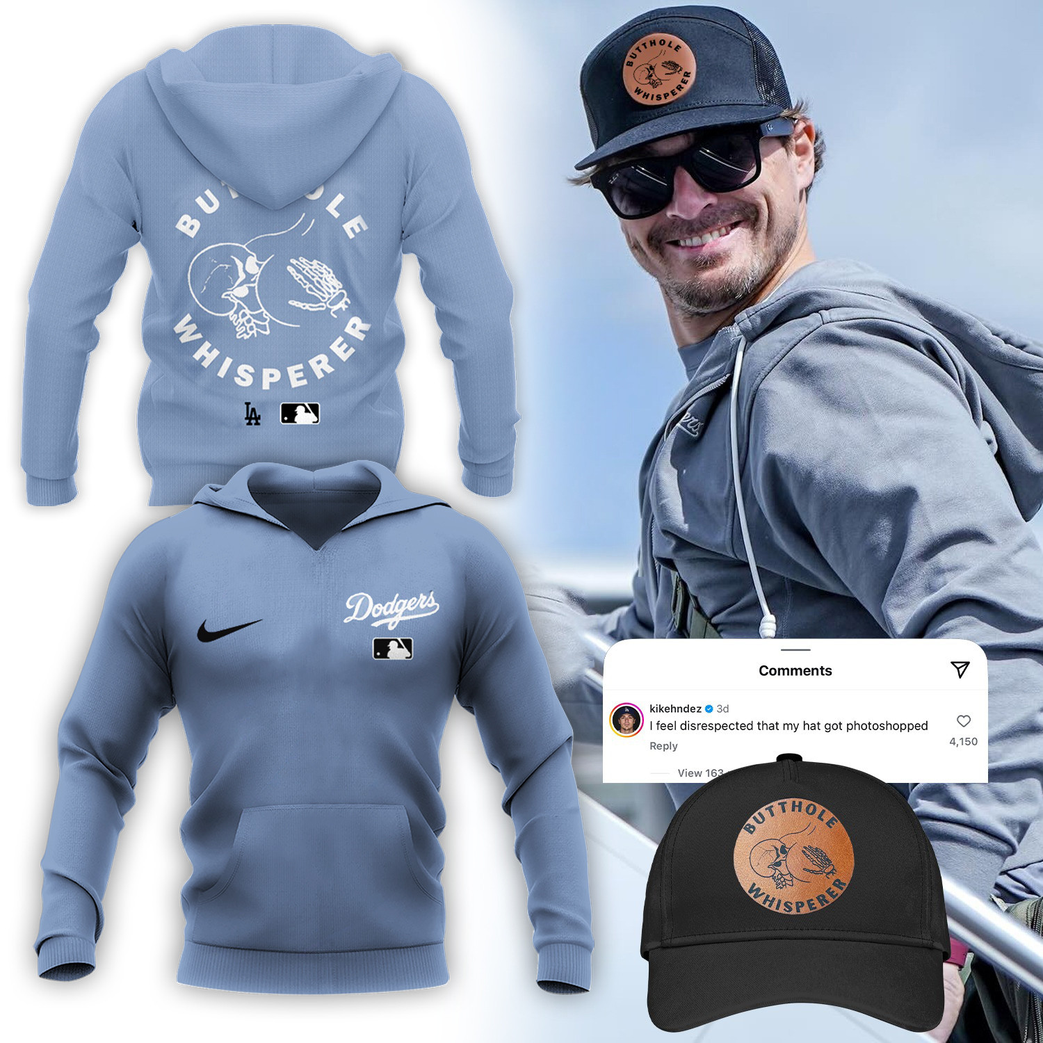 Kike Hernandez Hoodie Viral Butthole Whisperer Dodgers Merch Gifts For fans