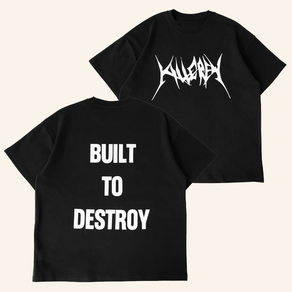 Kill Crew Merch Relaxed Fit Natural Cotton Built To Destroy T-Shirt Xmas Gifts For Brother