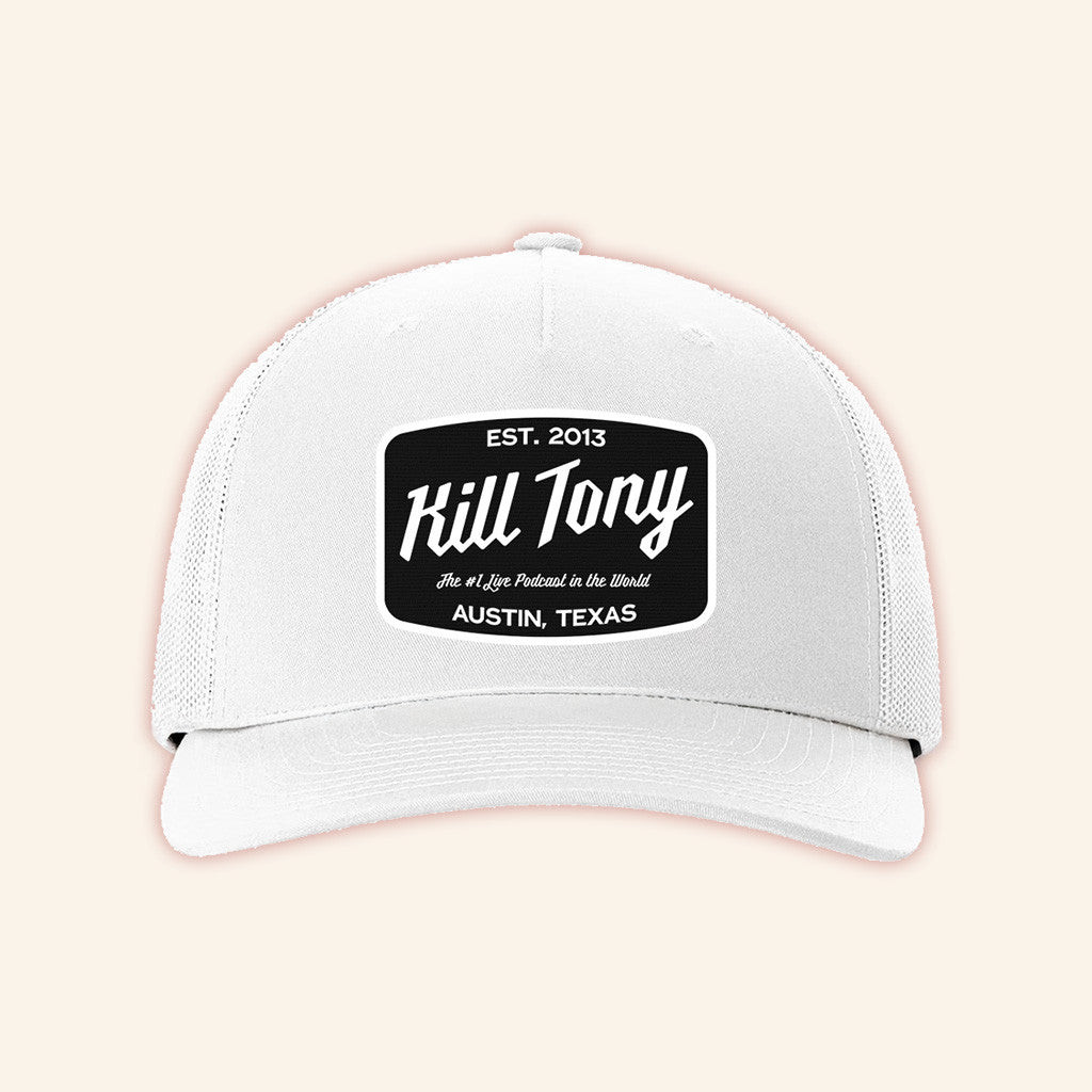 Kill Tony Merch Austin Texas Embroidered Trucker Hat White Gifts For Him Kill Tony Merch Austin Texas Embroidered Trucker Hat White Gifts For Him