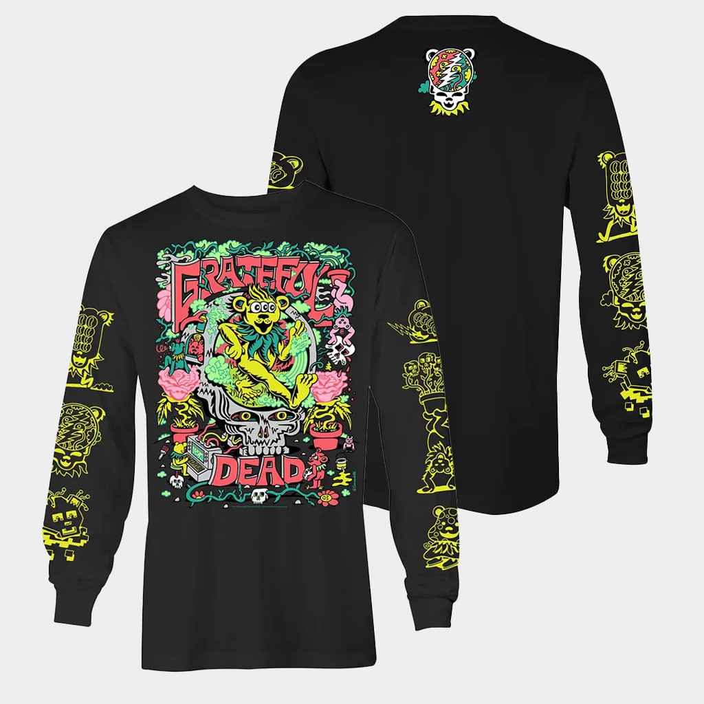Killer Acid Merch 2026 Grateful Dead Stealie Black Long Sleeve T-Shirt Gift Ideas For Husband