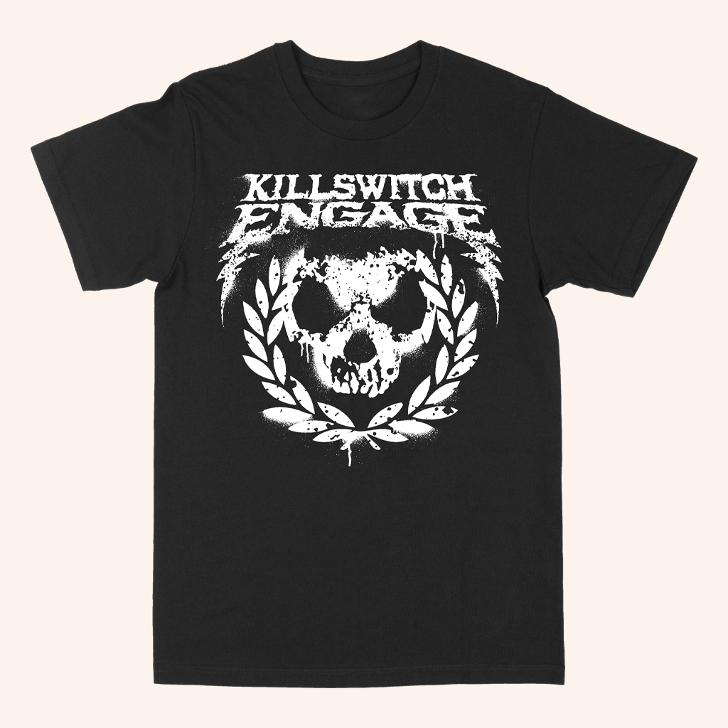 Killswitch Engage Merch Skull Wreath T-Shirt Black Presents For Music Lovers