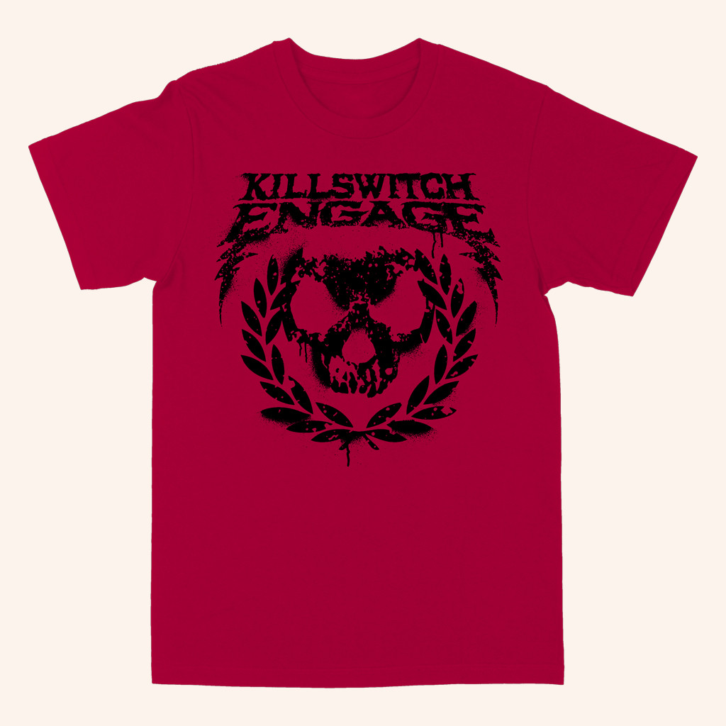 Killswitch Engage Merch Skull Wreath T-Shirt Red Best Gifts For Music Lovers