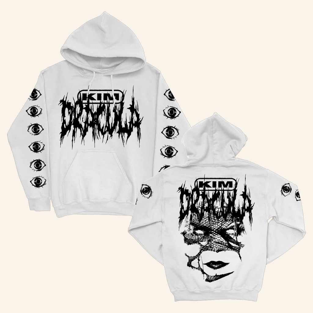 Kim Dracula Merch Eye Hoodie White Best Gifts For Music Lovers Kim Dracula Merch Eye Hoodie White Best Gifts For Music Lovers