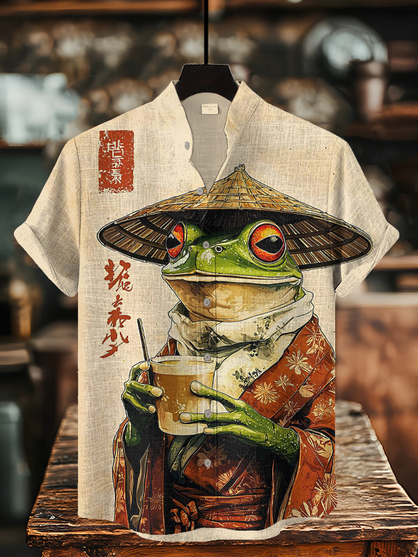 Kimono Frog Coffee Japanese Style Hawaiian Shirt Gifts For Frog Lovers