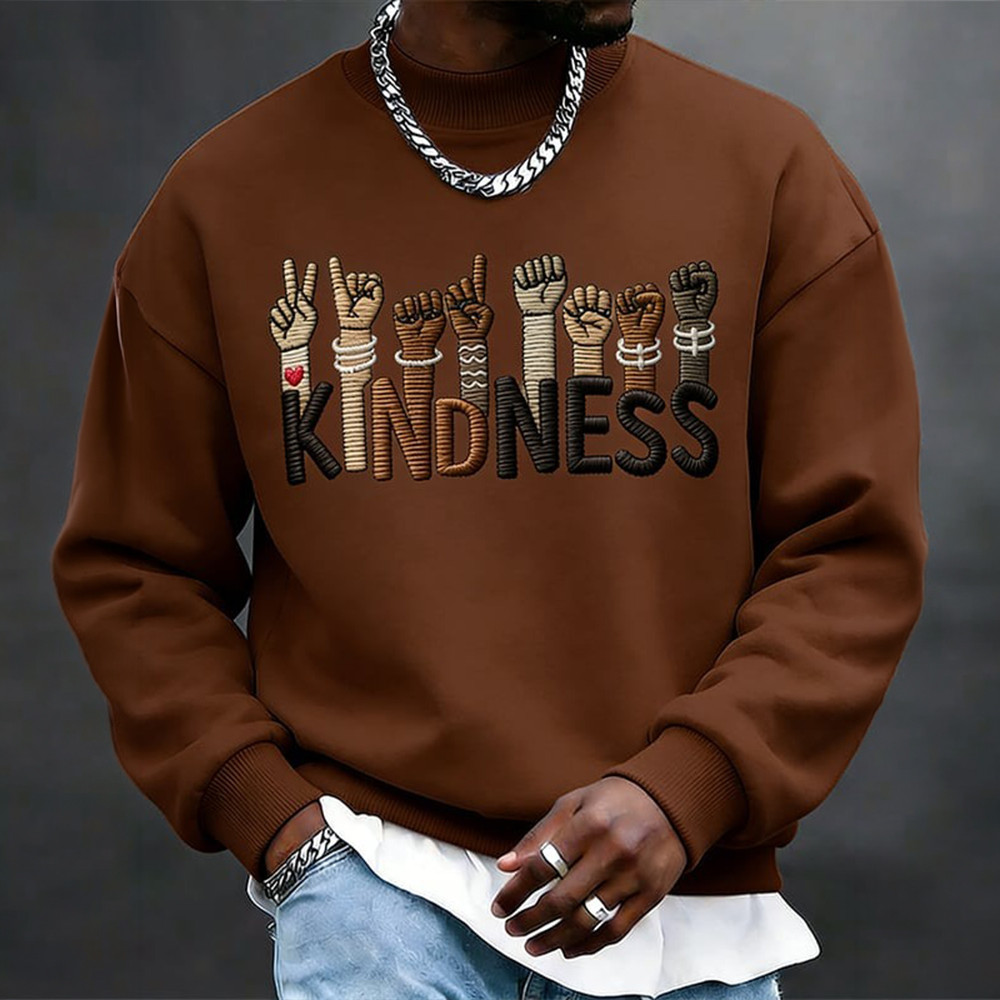 Kindness Black History And Culture Faux Denim Sweatshirt Black History Month Clothing Gift Idea
