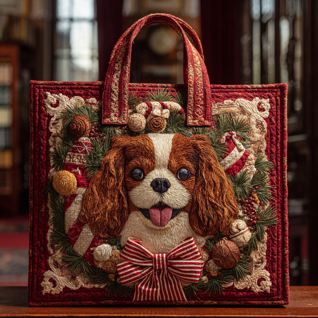 King Charles Celebration Quilted Tote Bag Dog Mom Merchandise