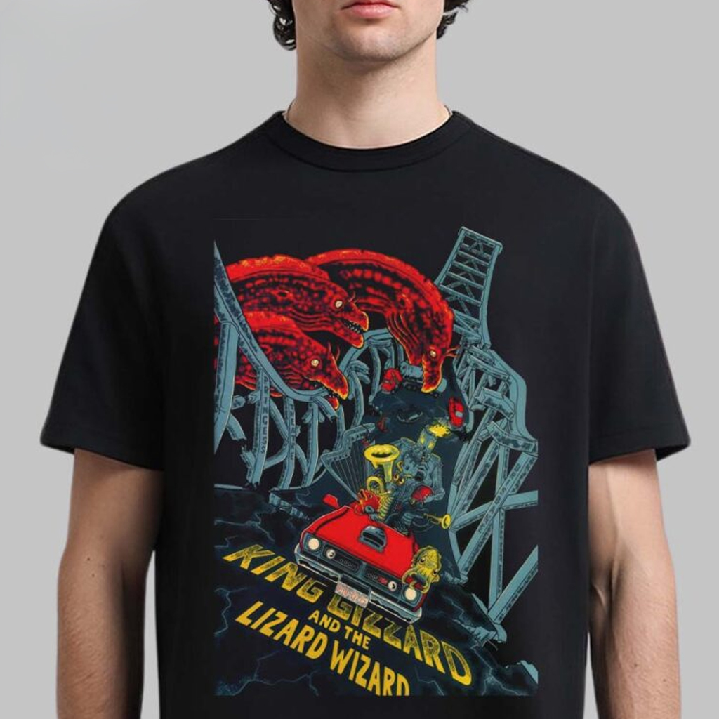 King Gizzard And The Lizard Wizard Brisbane Australia 2025 Event Poster At Princess Theatre On December 9 And 10 2025 T-Shirt King Gizzard And The Lizard Wizard Brisbane Australia 2025 Event Poster At Princess Theatre On December 9 And 10 2025 T-Shirt