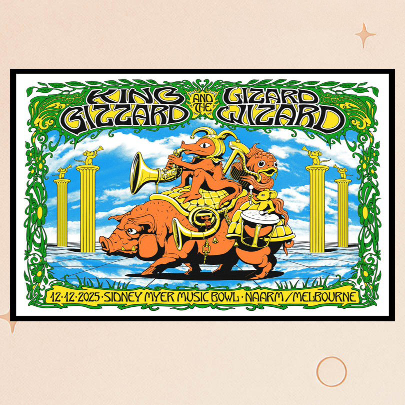 King Gizzard And The Lizard Wizard Merch The Sidney Myer Music Bowl Naarm Melbourne 2025 Poster King Gizzard And The Lizard Wizard Merch The Sidney Myer Music Bowl Naarm Melbourne 2025 Poster