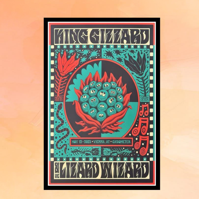 King Gizzard And The Lizard Wizard Merch Vienna AT November 12 2025 Concert Poster Home Decor